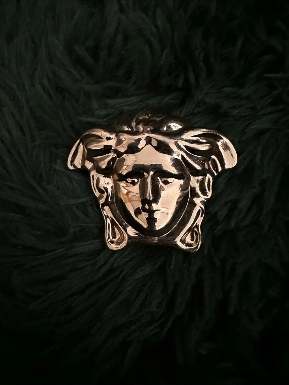 Vintage Medusa Face Gold Tone Belt Buckle Greek Mythology 2.5” Heavy 103g